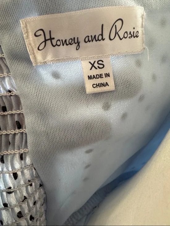 Honey and Rosie Light Blue Polka Dot Dress - Picture 2 of 4